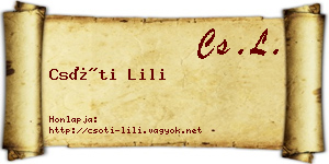 Csóti Lili névjegykártya